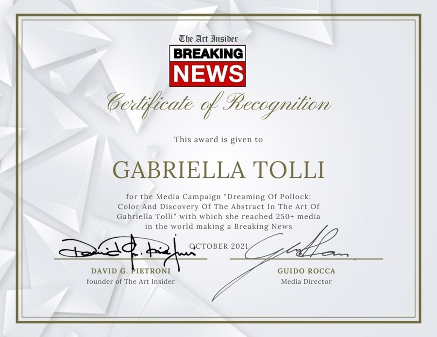 Gabriella Tolli diploma theartinsider